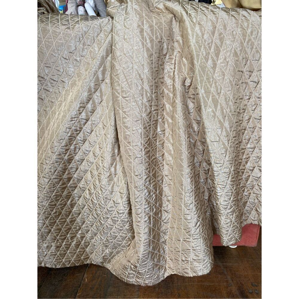 Custom Made Pleated Curtain Drape Panel Quilted Blockout 27”W x 111”L Vintage